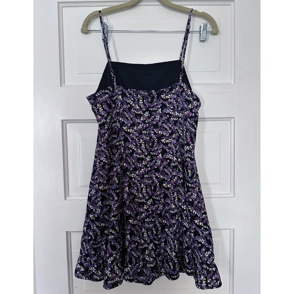 Lulu's Brynne Purple and Navy Blue Floral Print Mini Dress Size Small - Picture 6 of 7